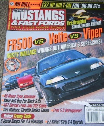MUSCLE MUSTANGS & FAST FORDS 2000 JULY - 6 Sp COBRA